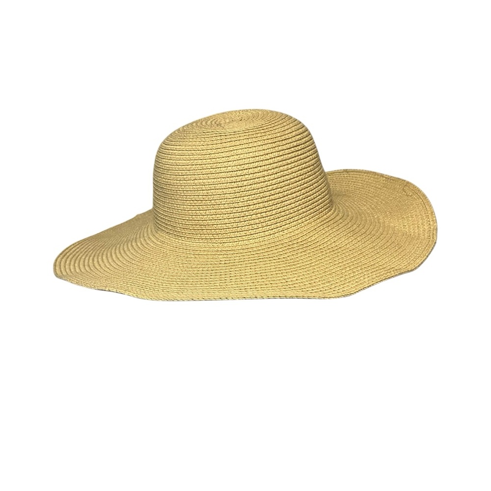 NOUVEAU OS Wide-Brimmed Straw Sun Hat Beige/ Yellow